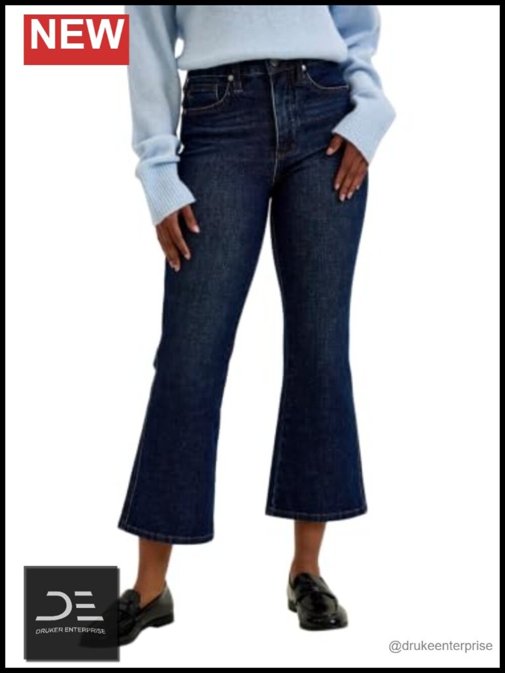 High Waisted Tummy Control Bootcut Flare Jeans with Recycled Cotton and Lycra